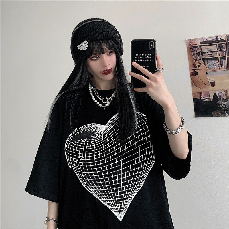 Real photo of 2021 summer clothes Harajuku loose short sleeve T-shirt girl