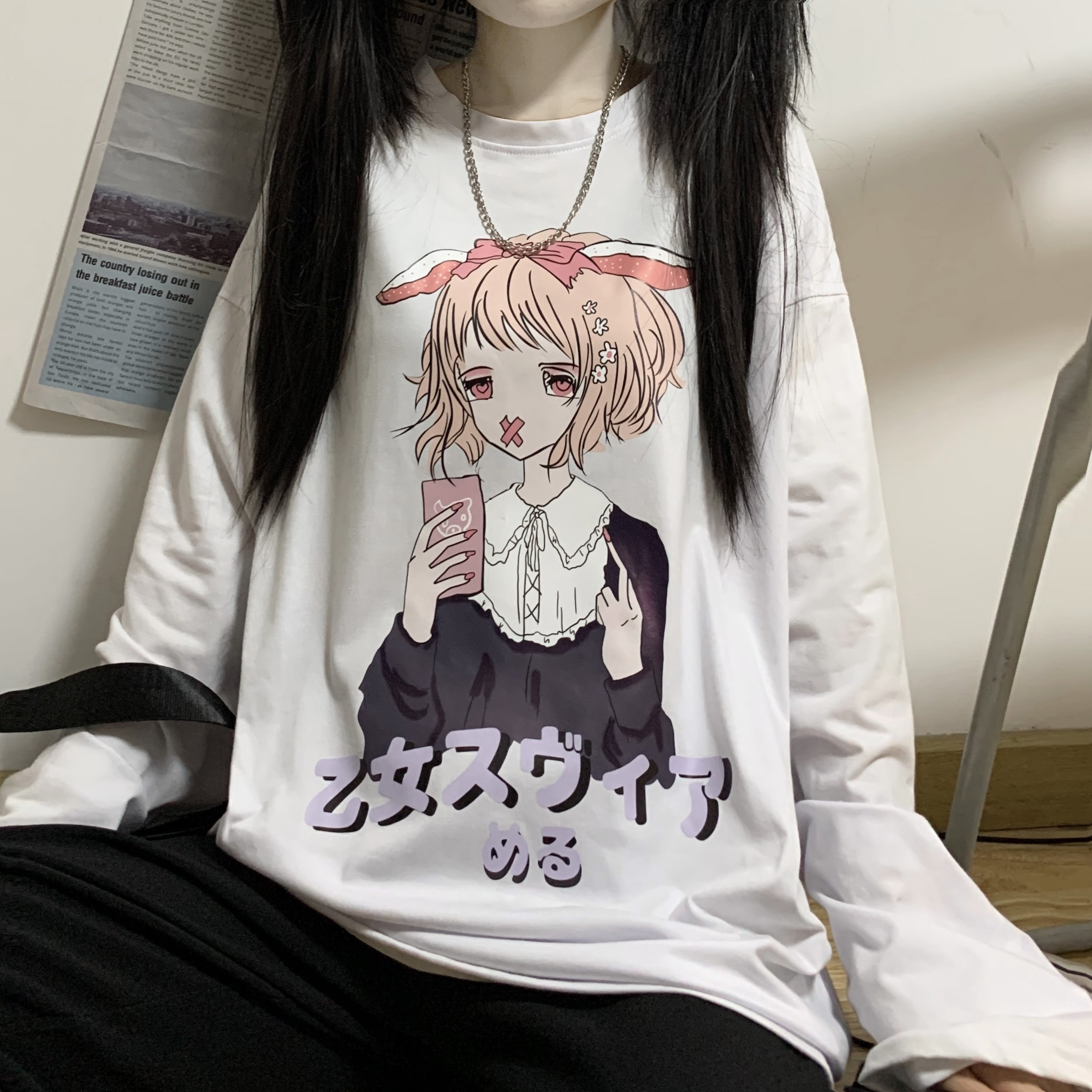 Real shot 2021 cotton spring new long sleeve T-shirt for women