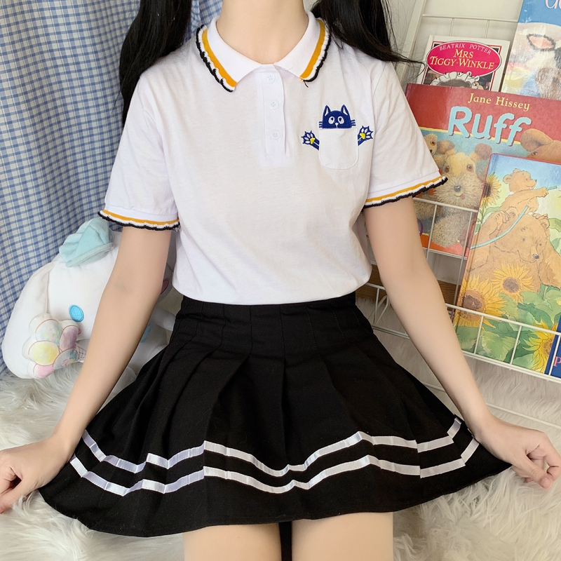 Two piece Japanese Short Sleeve T-shirt and skirt