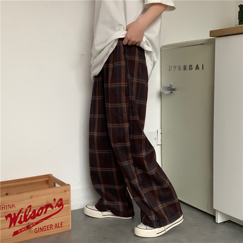 Real photo of 2021 summer casual plaid pants