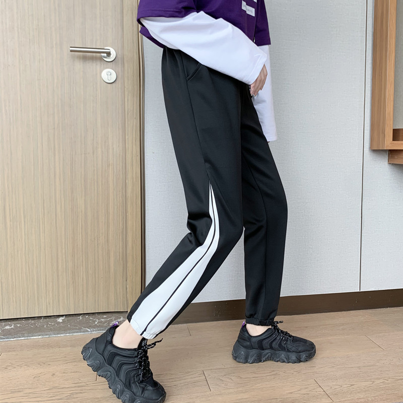Real shot casual pants female student loose street shot versatile slim legged sports pants