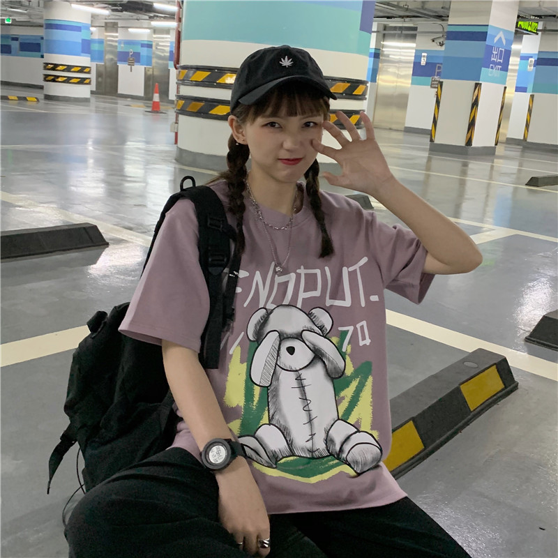 實拍夏裝純棉小熊印花短袖恤