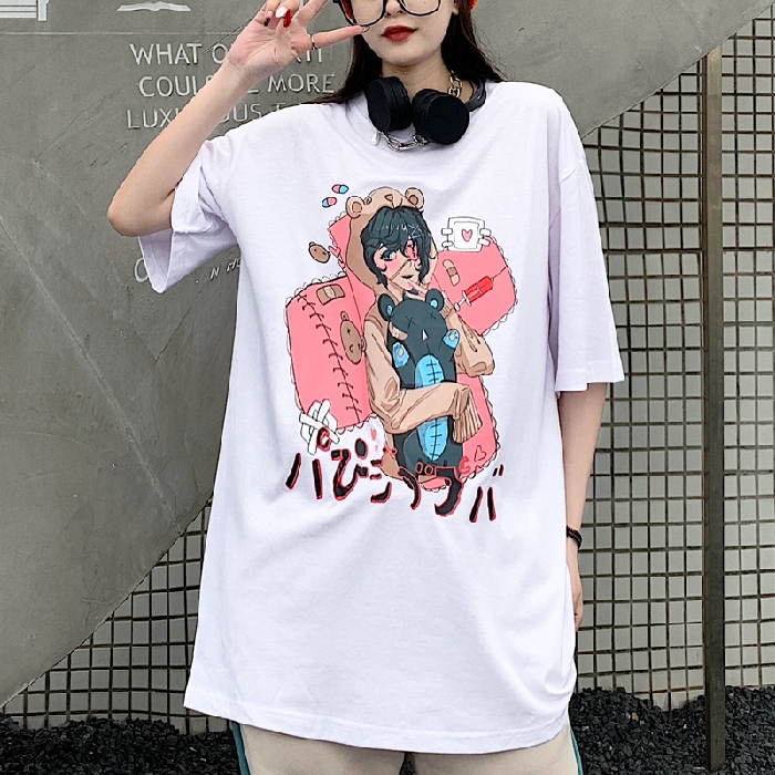 實拍2021寬鬆百搭中長款白色T恤短袖上衣女裝