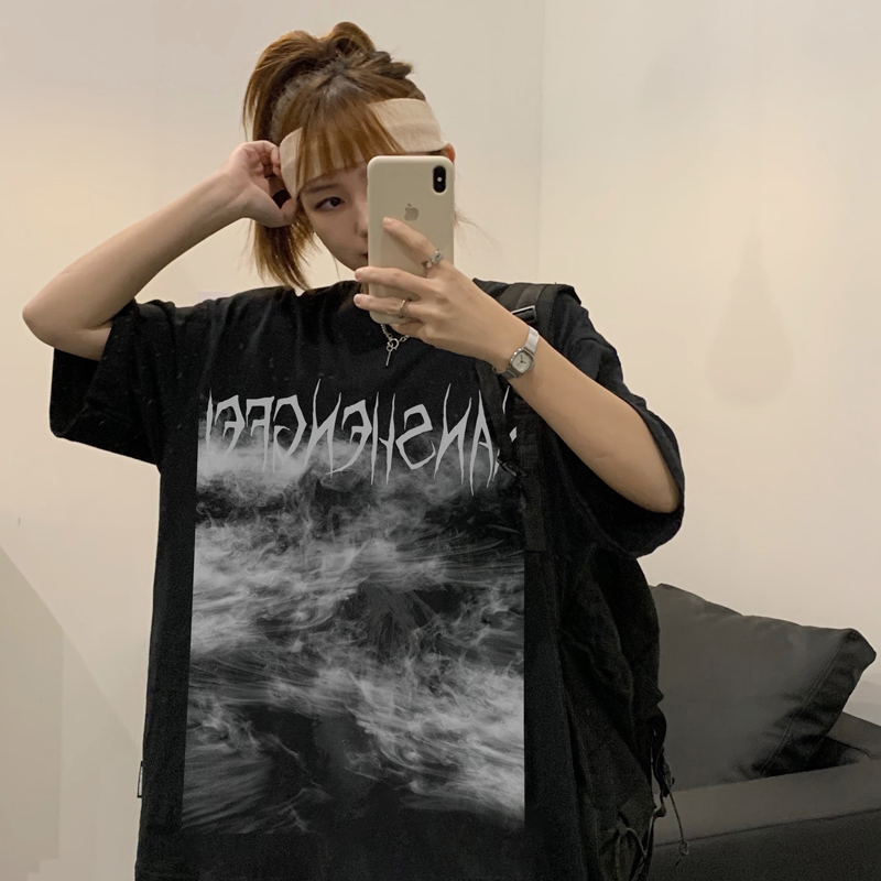 Real shot of 2021 summer clothes yuansufeng street fashion brand short sleeve T-shirt girl