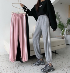 Real photo of 2021 spring and autumn women's sports pants, Harem Pants, legged casual pants