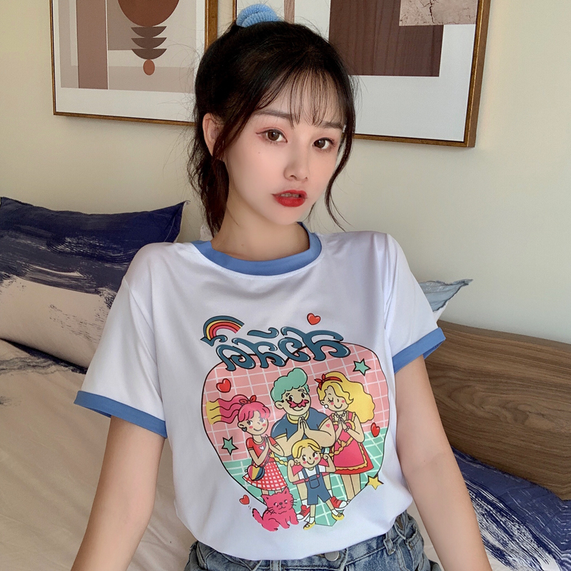 實拍實價不減  2021夏裝新品日系短袖t恤女