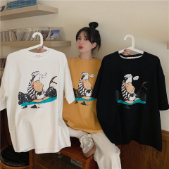 Real shot 2021 Summer Short Sleeve T-Shirt women's loose size cartoon print versatile
