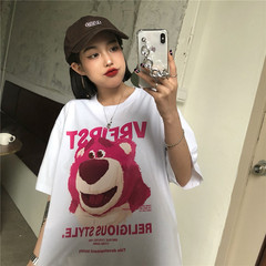 實拍 卡通可愛小熊印花短袖T恤女