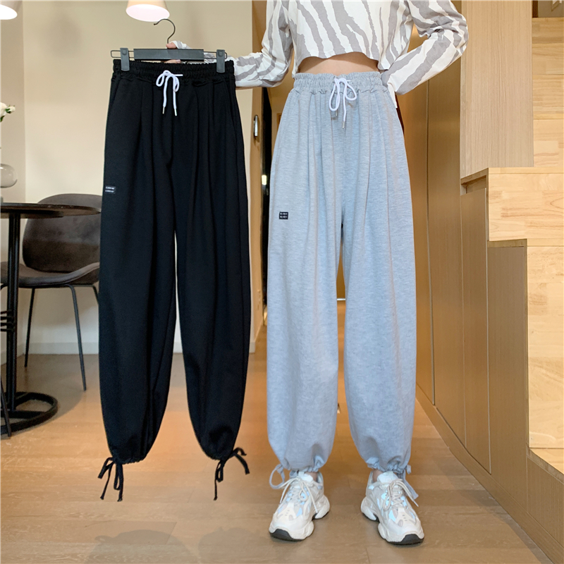 Real photo of 2021 summer wide leg loose falling feeling corset casual pants