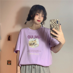 實拍2021夏裝新品卡通短袖T恤印