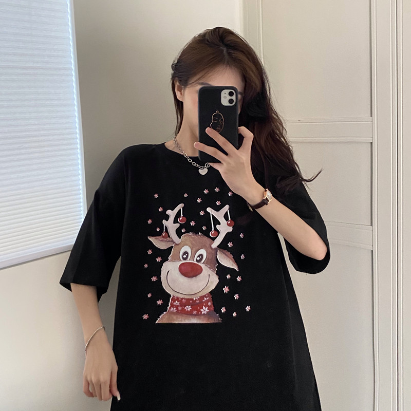 Real shot 2021 spring and summer new products small cartoon short sleeve T-shirt, western style women's top