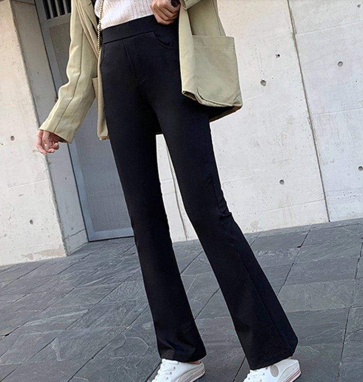 Women's summer Korean high waist slim flared suit pants women's casual pants
