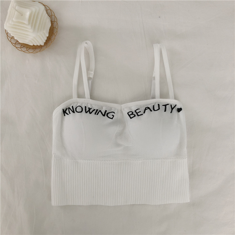 Real price net red small suspender vest women's base suit with autumn white bra