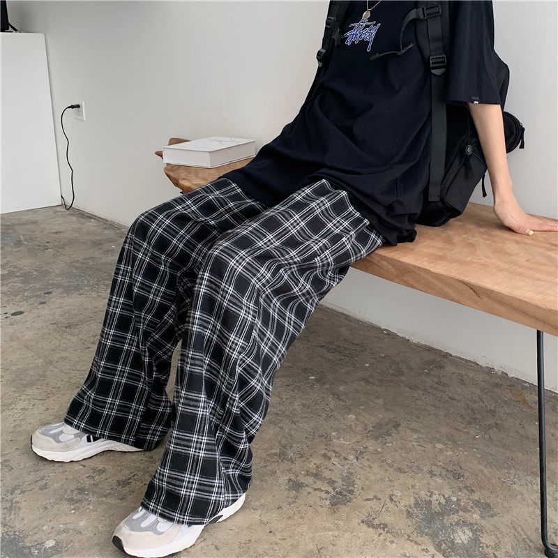 Real photo of summer casual plaid pants