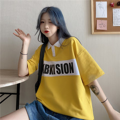 實拍 2021夏裝新款短袖女polo翻領T恤