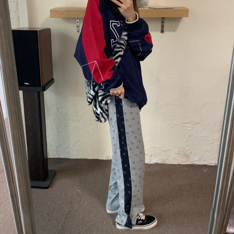 Real photo 2021 spring and autumn sports pants, wide leg pants, Harem Pants, casual pants, female