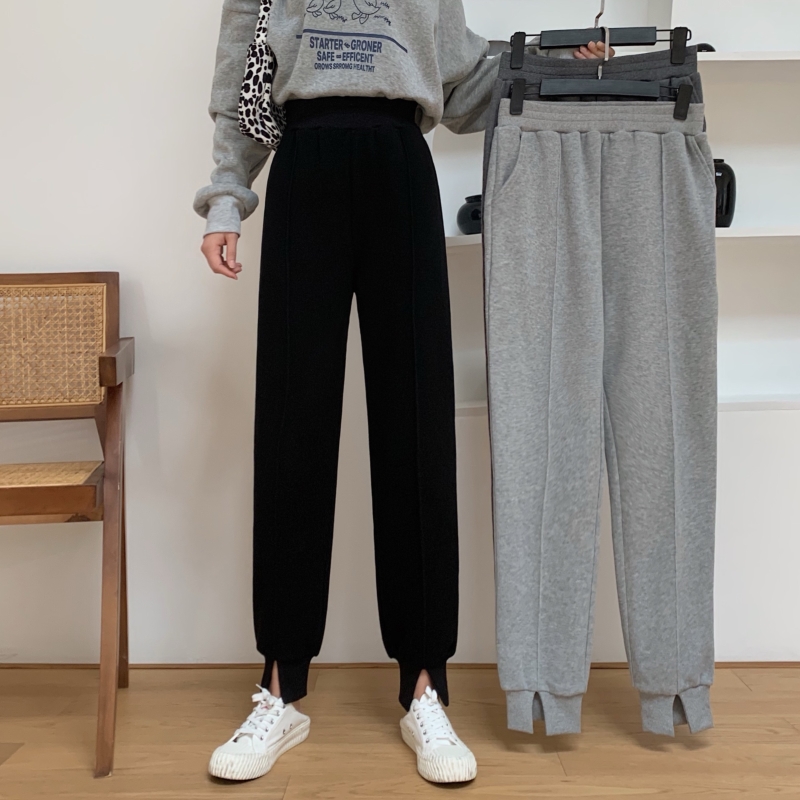 Real photo of 2021 spring and autumn women's sports pants, Harem Pants, legged casual pants