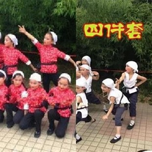 儿童演出服老百姓农民村民村姑王二小女游击队阿宝表演服老婆婆服
