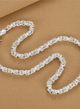 纯银9999足银龙头项链男士时尚霸气龙骨链子气质时尚潮牌个性饰品