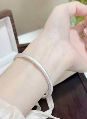足银999实心纯银镯子古法传承素圈手镯哑光时尚闭口手环女年轻款