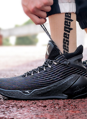 安踏篮球鞋11931101男KT4汤普森球鞋春季高帮透气运动鞋11921101