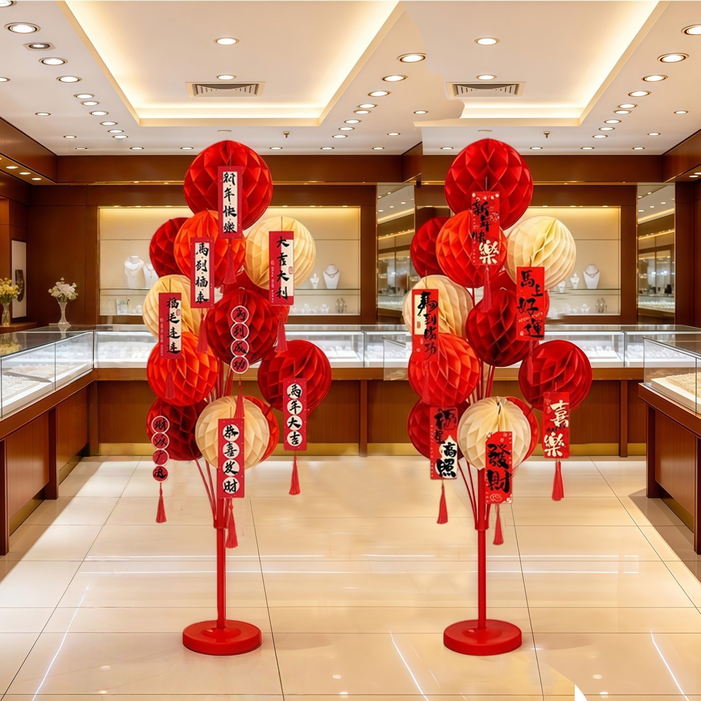 新年马年祝福蜂窝球立柱地飘客厅院子店面装饰春节氛围红色装扮品,节庆用品/礼品,节日装扮用品,淘宝优惠券,粉丝福利购,淘宝优惠卷