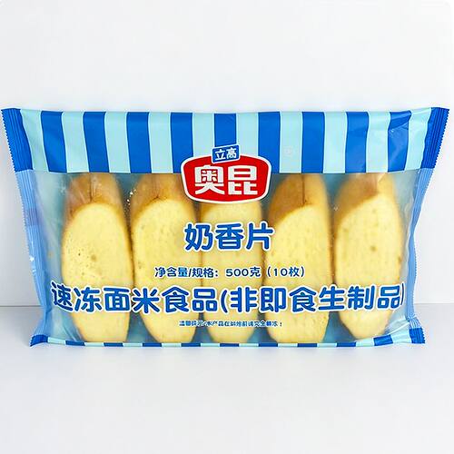 奥昆奶香片500g法棍切片烤面包烘焙半成品休闲甜品商用