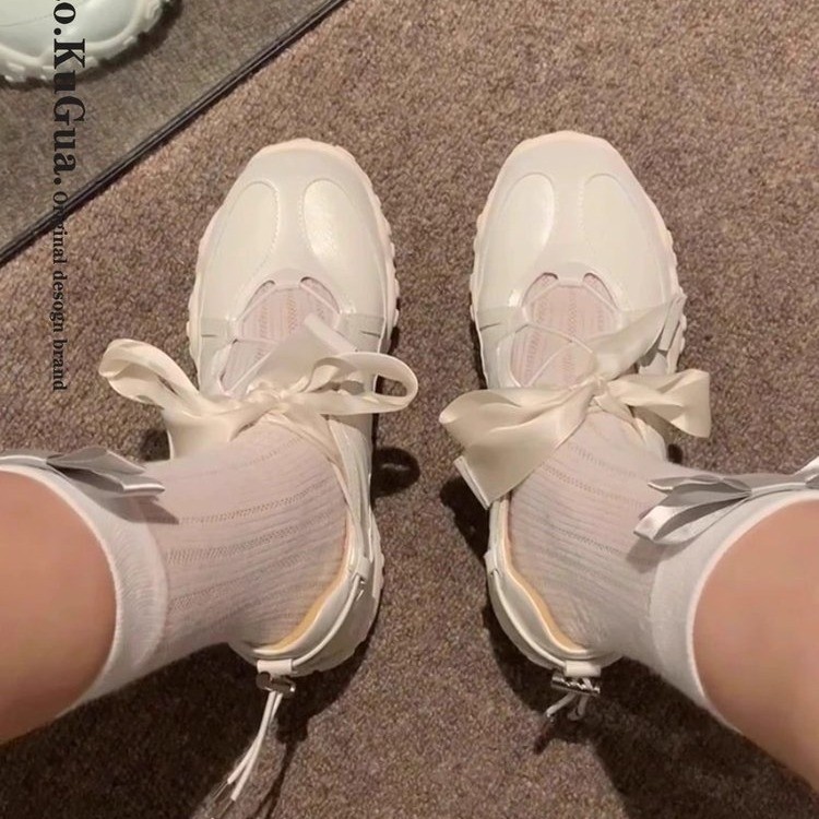 品牌小个子厚底玛丽珍鞋女2025年新款夏季百搭休闲德训鞋软底芭蕾