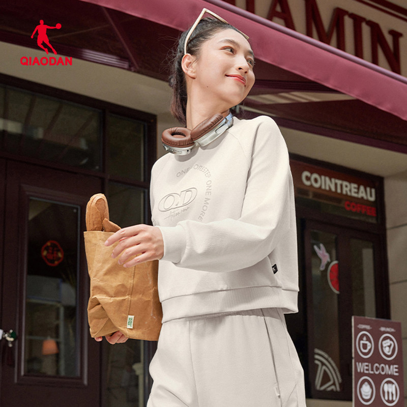 乔丹女子套头衫2025新款休闲圆领综训正品运动卫衣QDEWD2251855