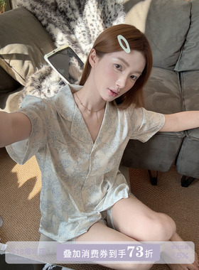 JoyceBra  森系高级感冰丝睡衣女款2026夏季亲肤透气可外穿家居服