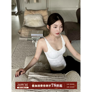 JoyceBra纯欲性感蕾丝钩花吊带背心女修身显瘦外穿带胸垫打底上衣