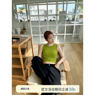 上衣 JoyceBra夏季 新款 速干无袖 瑜伽运动背心女带胸垫显瘦外穿短款