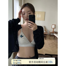 JoyceBra运动风蝴蝶印花三角杯内衣薄款透气聚拢防下垂小胸文胸女