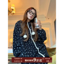 家居服套装 JoyceBra 碎花连帽睡衣女加厚保暖珊瑚绒长袖 新款 冬季