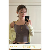 JoyceBra纯欲挂脖吊带背心女带胸垫免穿文胸短款 显瘦外穿美背上衣