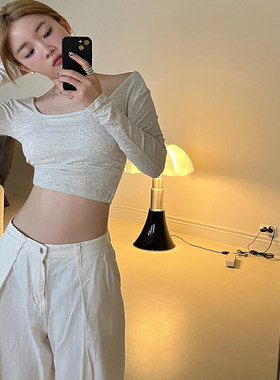 JoyceBra 年终售完即止带胸垫长袖T恤女款短款秋衣内搭打底衫