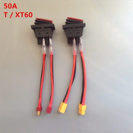 T插头 XT60 电源开关 50A 防水开关 4脚2档 大电流 拉网船总开关