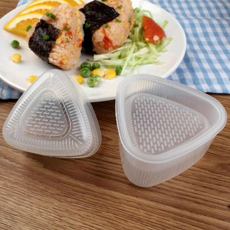三角饭团模具大小号套装日本紫菜包饭做寿司器三角形便当工具模型