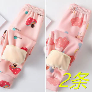 女宝宝绒裤 女孩一体绒内穿打底裤 加绒秋冬儿童加厚棉裤 女童保暖裤