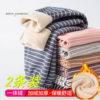 儿童保暖裤加绒秋冬男童加厚棉裤女童一体绒内穿打底裤男宝宝绒裤