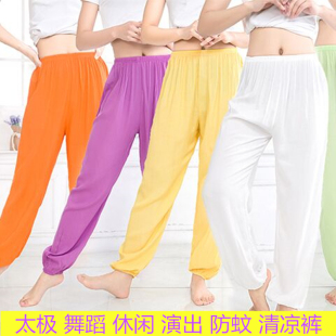 女男夏人造棉绸长裤 大人灯笼裤 睡裤 大童舞蹈太极裤 成人 薄款 防蚊裤