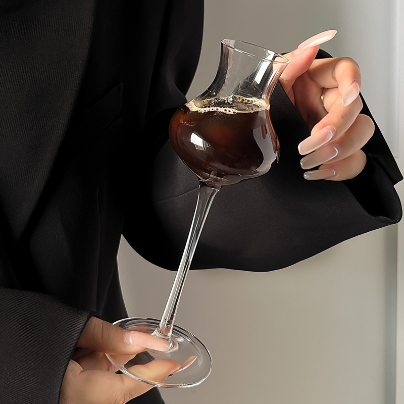 法式浪漫玻璃高脚香槟杯
