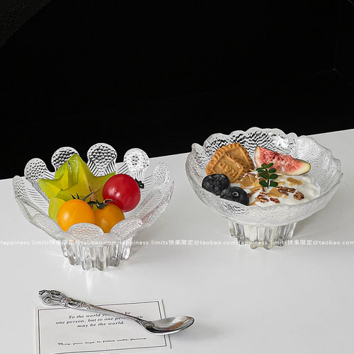 高颜值花瓣酸奶杯创意沙拉透明玻璃冰淇淋碗水果甜品布丁碗