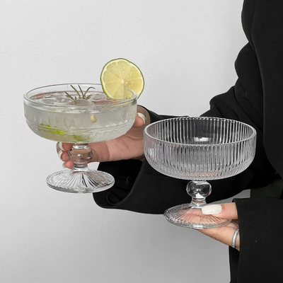 ins风冰淇淋球杯玻璃酸奶碗高脚