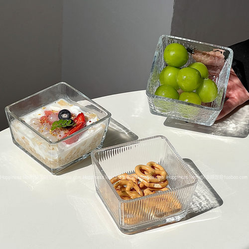 方形甜品玻璃碗欧式糖水酸奶碗