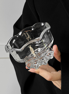 ins风玻璃碗冰花雪糕碗甜品碗水果冰淇淋碗家用酸奶果冻碗