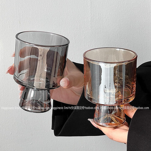 2022网红代购 餐厅玻璃杯子高脚冷饮杯果汁气泡杯咖啡杯ins高级感