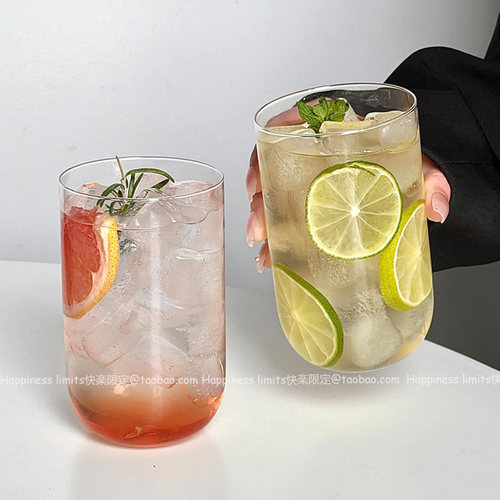 轻薄阔口玻璃杯简约家用调酒威士忌冰球杯冷萃咖啡杯茶杯鸡尾酒杯