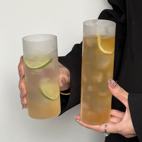 磨砂质感ins风直筒柯林杯玻璃杯