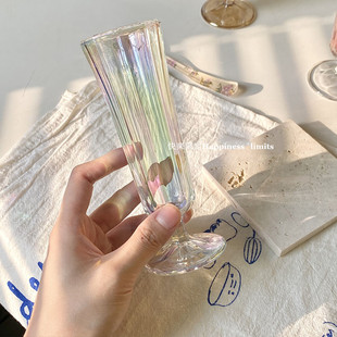 法式 ins风复古高脚玻璃喇叭香槟杯果酒杯果汁杯咖啡杯高颜值好看